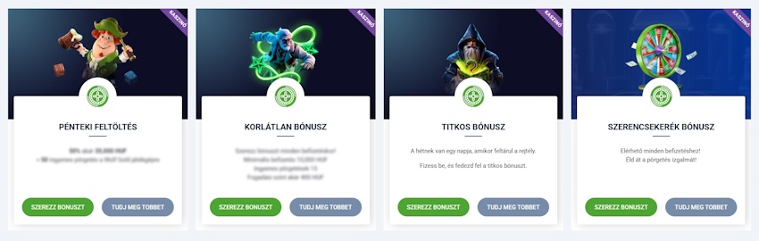 20Bet kaszinó bónuszok