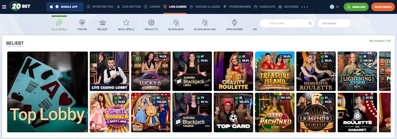 20Bet Live Casino