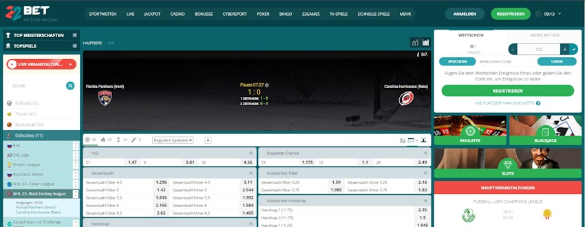 22Bet Live Wetten