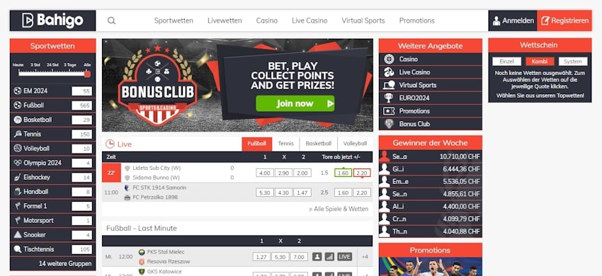 Bahigo Sportwetten Schweiz