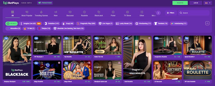 BetPlays élő kaszinó