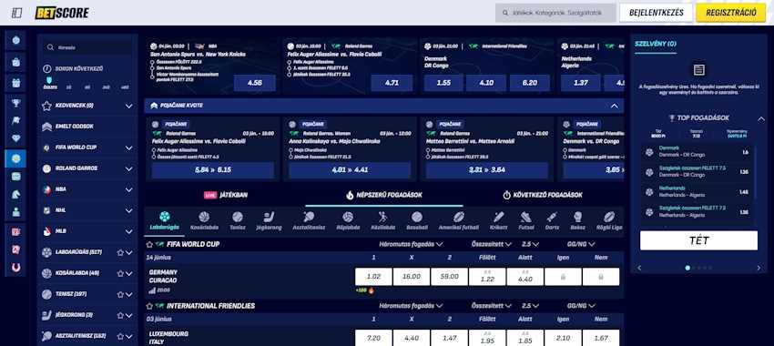 BetScore sportfogadás Magyarországon