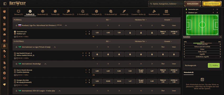 BetWest Live Wetten