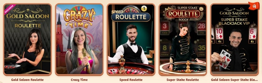 BillyBets kaszinó élő játékok