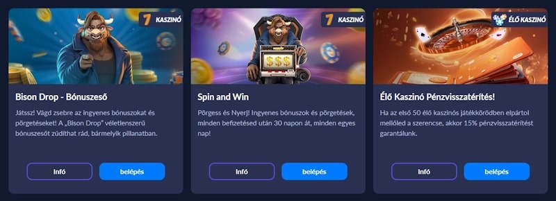 Bison kaszinó bónuszok