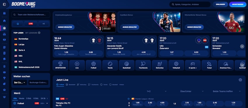 Boomerang Bet Sportwetten Schweiz