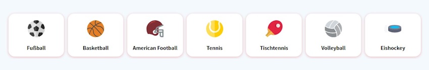 Casino Infinity Sportarten