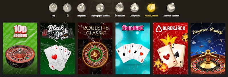 Casinoly kaszinó asztali játékok