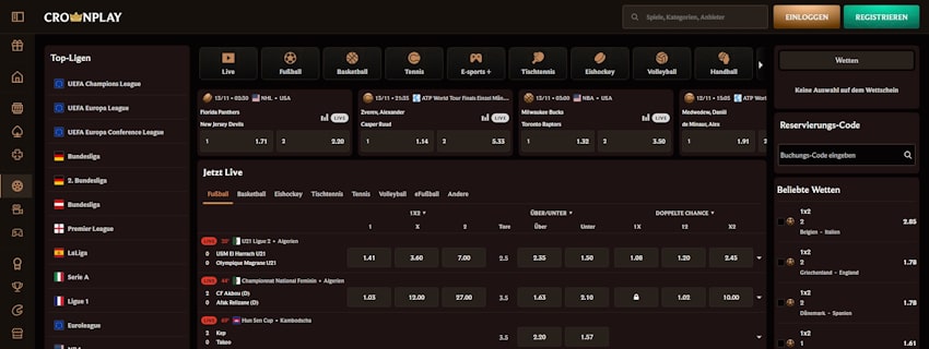 CrownPlay Sportwetten Schweiz