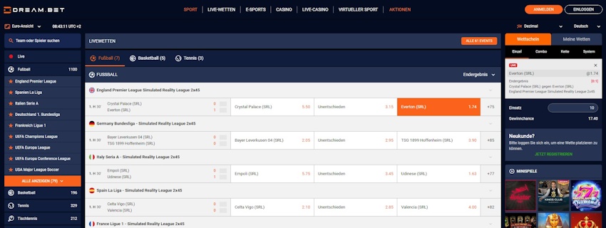Dreambet Sportwetten Schweiz