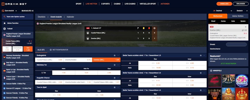 Dreambet Live Wetten