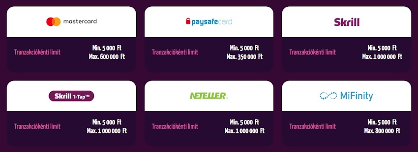Joker8 fizetési módok