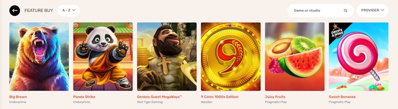 KoiCasino nyerőgépes játékok
