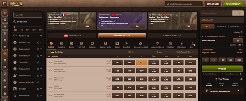 Lanista Sportwetten Schweiz