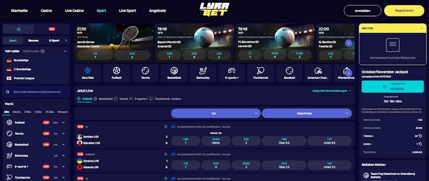 LyraBet Sportwetten Schweiz