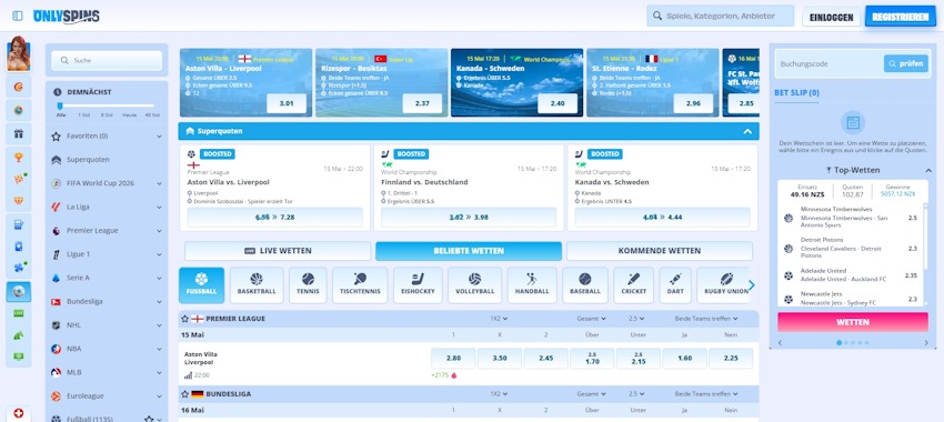 OnlySpins Sportwetten Schweiz