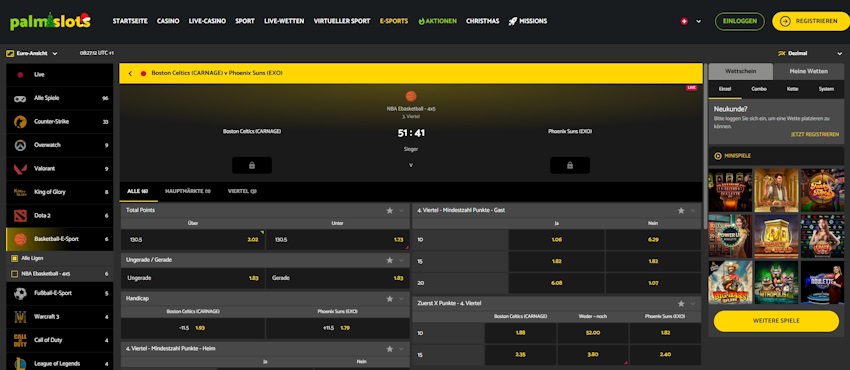 Palmslots Live Wetten