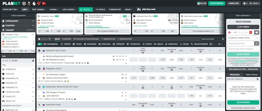 Planbet Live Wetten