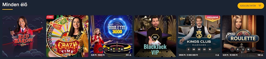 PureBets kaszinó élő játékok
