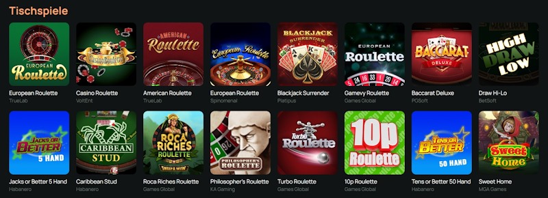 Ritzo Casino Tischspiele