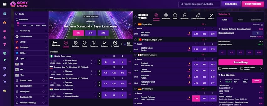 Robycasino Sportwetten Schweiz