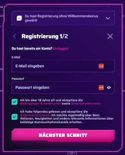 Robycasino Registrierung
