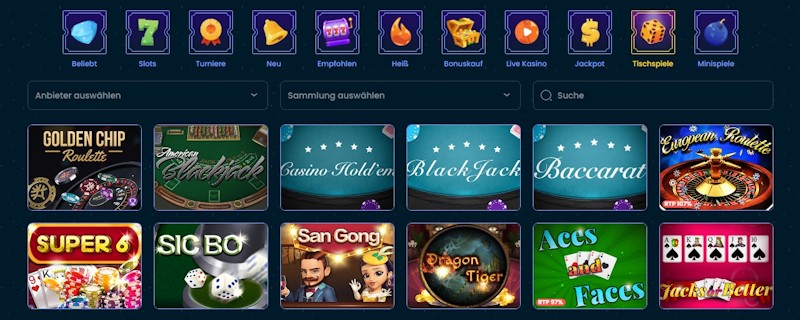 Rollino Casino Tischspiele