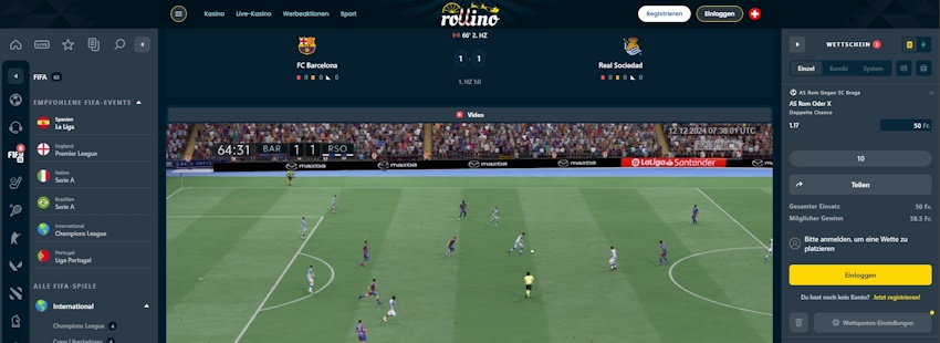 Rollino Live Wetten