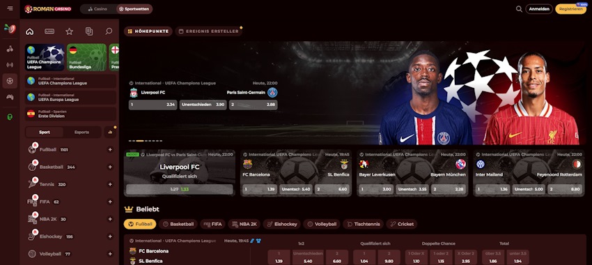 Romancasino Sportwetten Schweiz