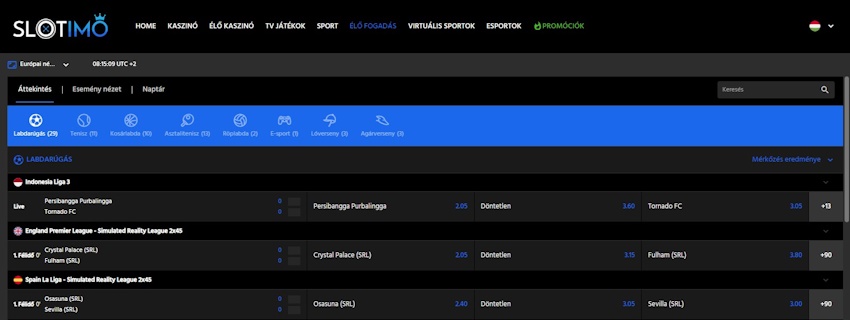 Slotimo élő sportfogadás