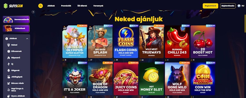 SlotsGem Casino Magyarország