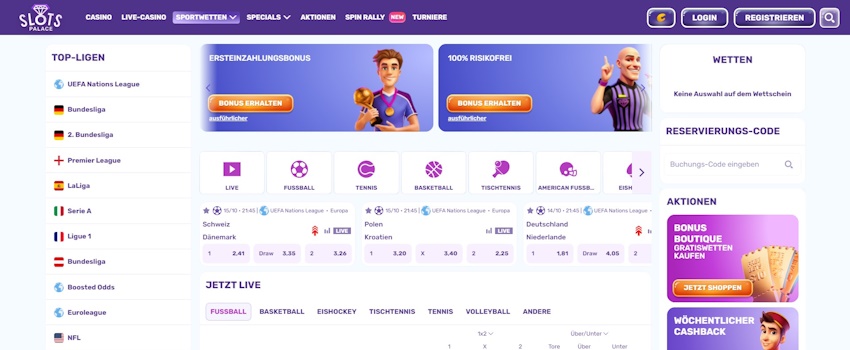 SlotsPalace Sportwetten Schweiz