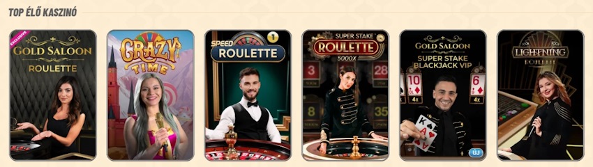 Vegasino kaszinó élő játékok