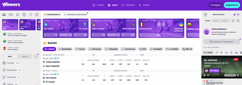 Winnerz Sportwetten Schweiz
