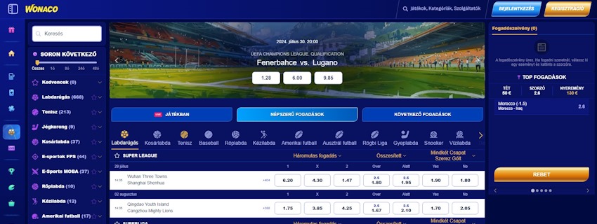 Wonaco sportfogadás Magyarországon