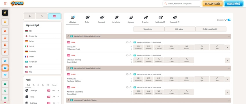 Wyns élő fogadás